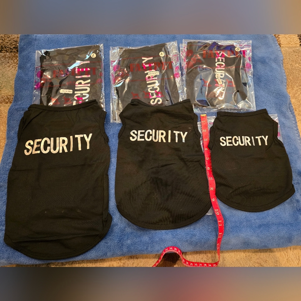 Security Black Graphic Dog Tank, 3 Sizes Available S,M,L, Price Is For 1 - Picture 3 of 7